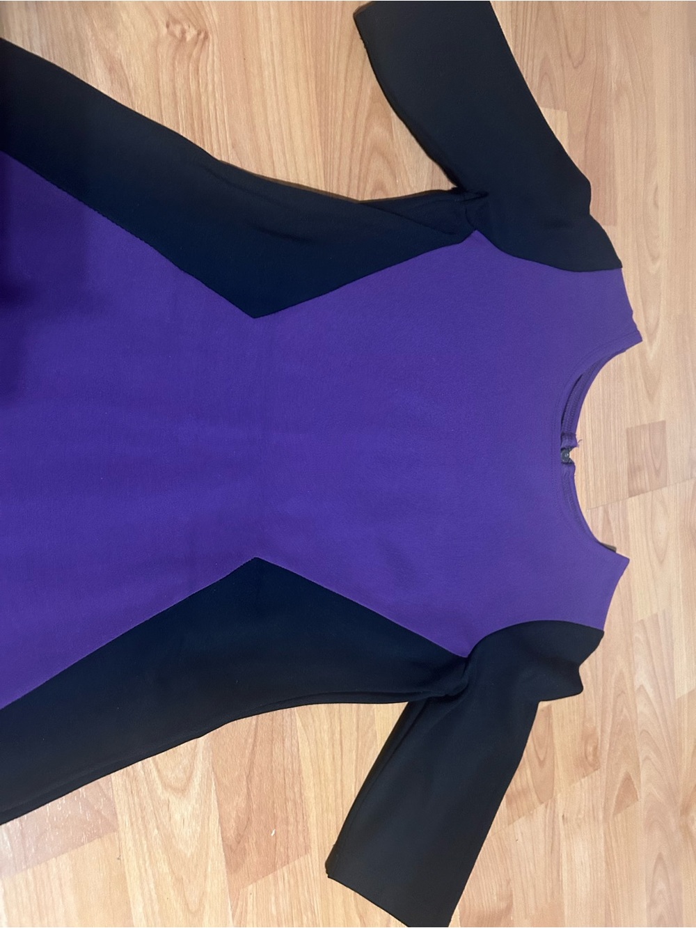 Felicity & Coco Gently Used Purple and Black Midi Sheath Dress Size Small - Picture 4 of 8